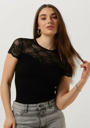 ROSEMUNDE Dames Tops & T-shirts Beatha Silk T-shirt W/ Lace - Zwart