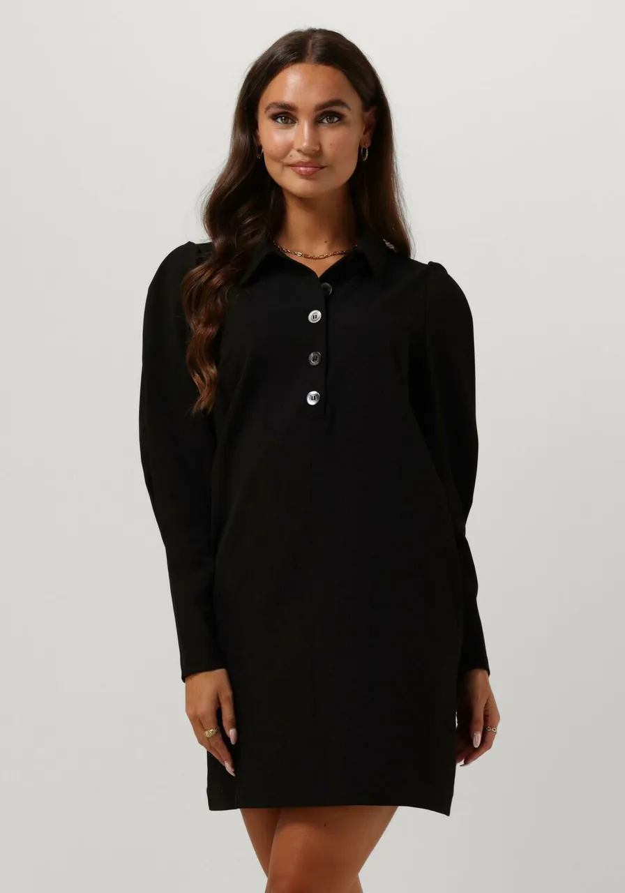 RUBY TUESDAY Dames Kleedjes Rozzyn Collar Dress With Placket And Sleeve Detail - Zwart