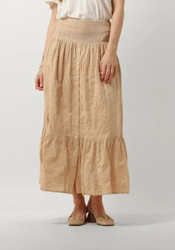 RUBY TUESDAY Dames Rokken Sali Long Skirt With Smock Waistband And Full Placket - Zand