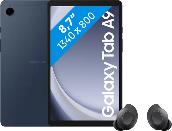 Samsung Galaxy Tab A9 8,7 inch 128GB Wifi Blauw + Buds FE Zwart