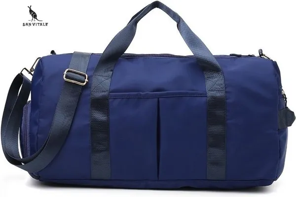 San Vitale® - Medium Sporttas - Weekendtas - Reis tas - incl. Schoenen vak - 20L - Weekender - Hand bagage - Blauw