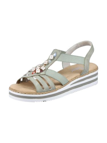 Sandalen met riem  lichtblauw / pastelgroen / offwhite / transparant / donkerrood