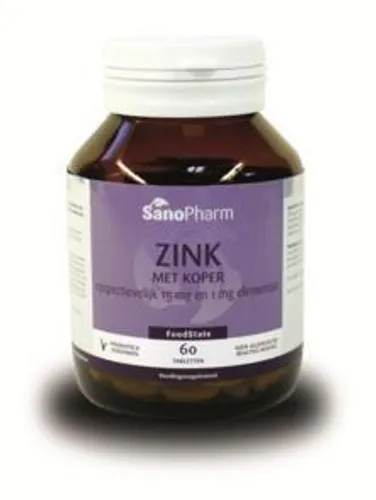 Sanopharm Zink Met Koper 15mg/1mg Tabletten
