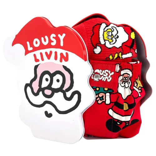 Santa & Santa Socks Red Giftbox - XL