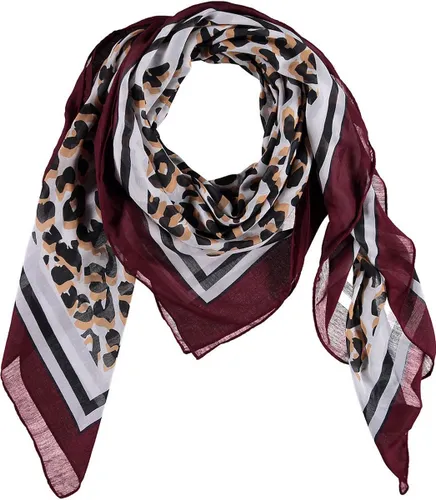 Sarlini Vierkante Sjaal Leopard Bordeaux