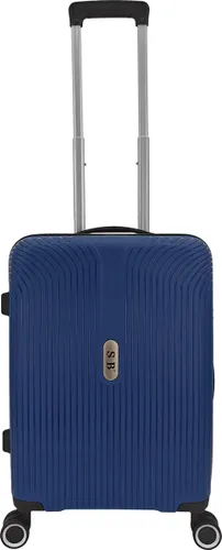 SB Travelbags Handbagage koffer 55cm 4 dubbele wielen trolley - Blauw - TSA slot