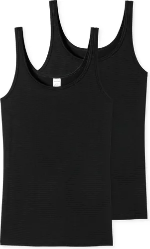 Schiesser 2PACK Trägertop Dames Onderhemd - zwart