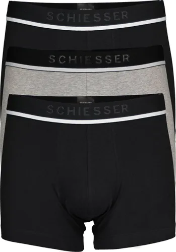 SCHIESSER 95/5 shorts (3-pack) - zwart - zwart en grijs