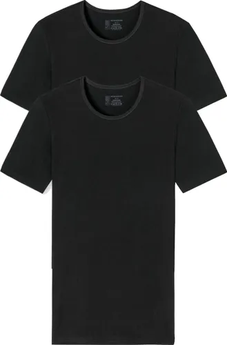 SCHIESSER 95/5 T-shirts (2-pack) - O-hals - zwart