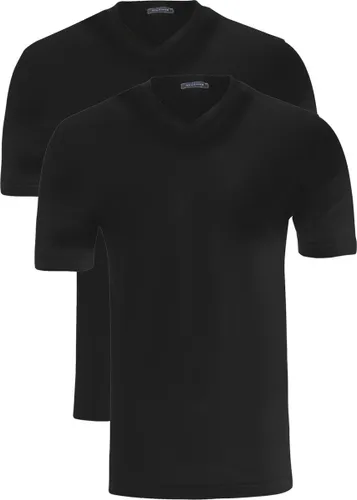 Schiesser American T-shirts V-hals 2-pack - zwart