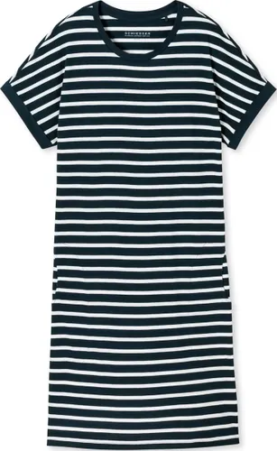 Schiesser Dames Nachthemd korte mouw Casual stripe - Dblw - 48 - Blauw
