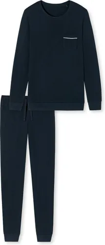 SCHIESSER Fine Interlock pyjamaset - heren pyjama lang interlock donkerblauw