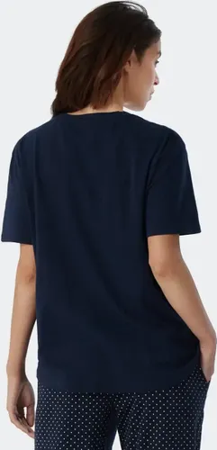 SCHIESSER Mix+Relax T-shirt - dames shirt korte mouwen donkerblauw