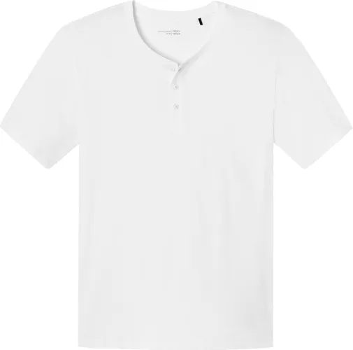 SCHIESSER Mix+Relax T-shirt - korte mouw O-hals met knoopjes - wit
