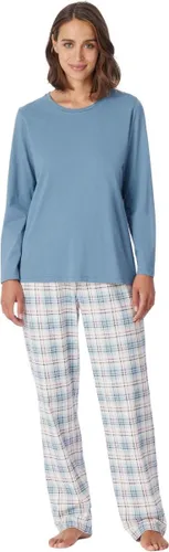 Schiesser Schlafanzug lang Dames Pyjamaset - bluegrey