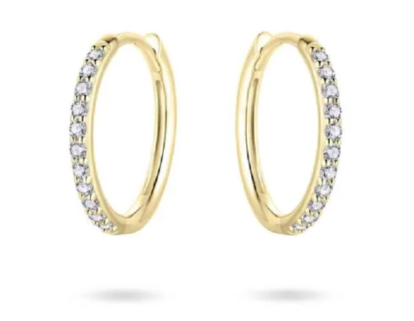 Schitterende Sparkling 14 Karaat Gouden Oorringen met Diamanten 15 mm. |Oorbellen | Klapoorbellen