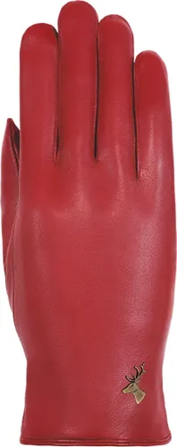 Schwartz & von Halen Handschoenen Dames - Bardot - schapenleren handschoenen met wol/cashmere voering & touchscreen-functie - Rood