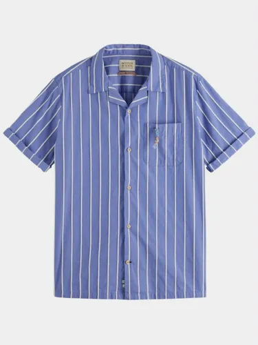 Scotch & Soda Casual hemd korte mouw toweling striped camp shirt 171640/6057