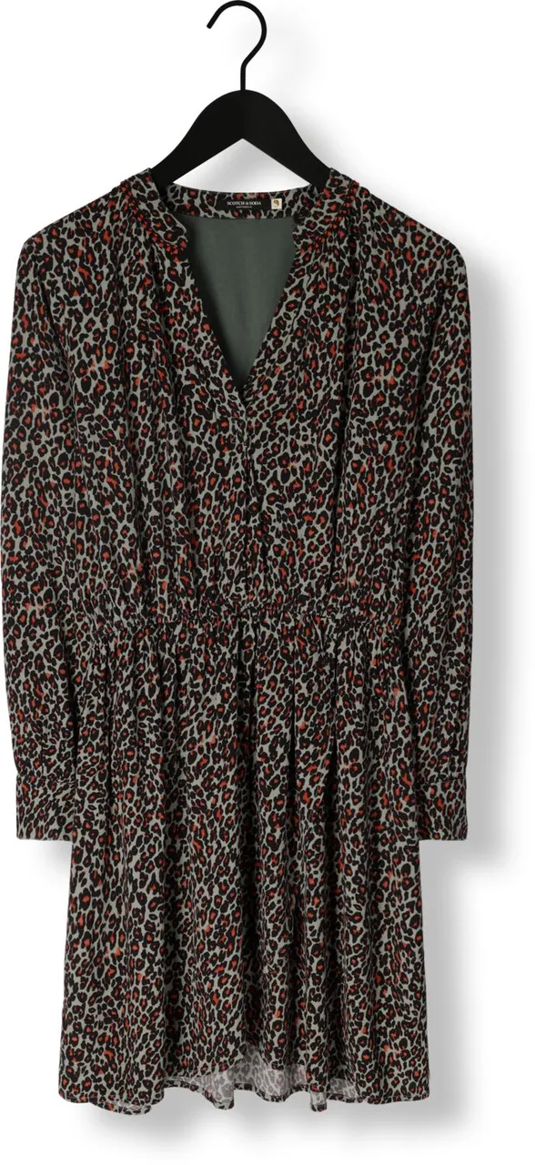 SCOTCH & SODA Dames Kleedjes Elasticated Waist Mini Dress - Groen
