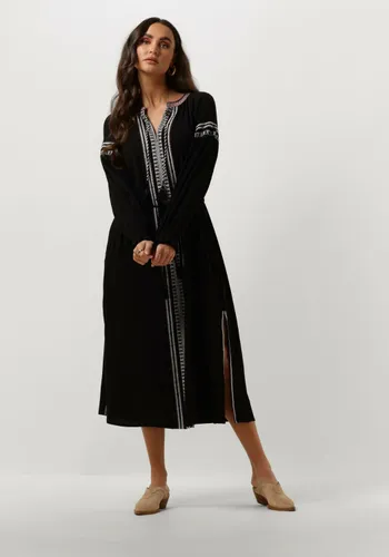SCOTCH & SODA Dames Kleedjes Midi Dress With Embroidery Details - Zwart