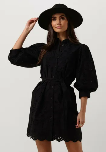 SCOTCH & SODA Dames Kleedjes Puff Sleeve Cotton Midi Dress - Zwart