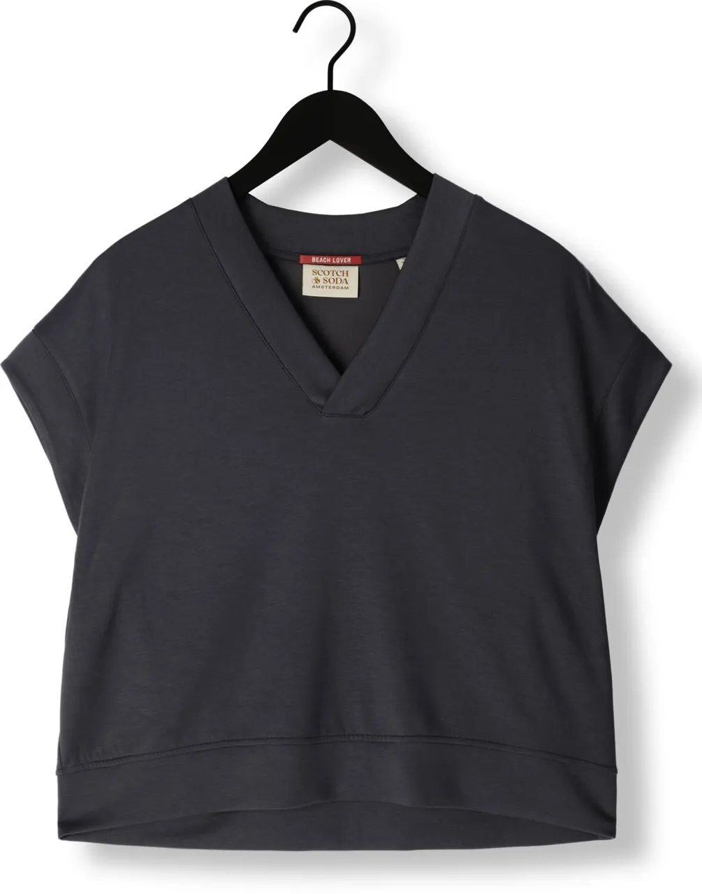 SCOTCH & SODA Dames Truien & Vesten V-neck Sleeveless Modal Sweatshirt - Zwart