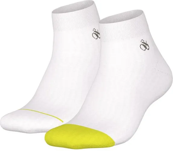 Scotch & Soda Dip Toe Quarter Sock (2-pack) - heren hoge enkelsokken - wit