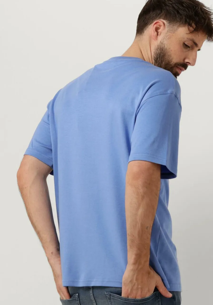 SCOTCH & SODA Heren Polo's & T-shirts Cotton Lyocell Pocket T-shirt - Blauw