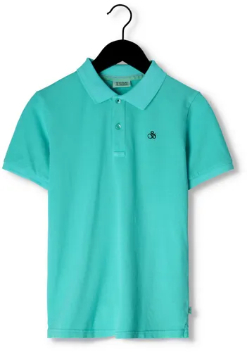SCOTCH & SODA Jongens Polo's & T-shirts Garment Dyed Short Sleeved Pique Polo - Turquoise