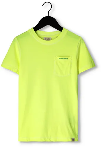 SCOTCH & SODA Jongens Polo's & T-shirts Short Sleeved Chest Pocket T-shirt - Geel