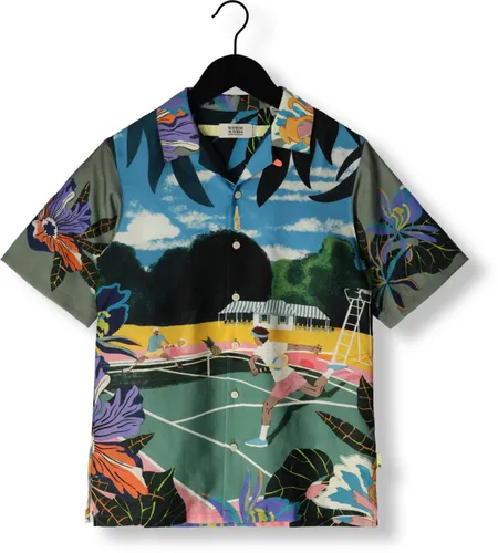 SCOTCH & SODA Jongens Polo's & T-shirts Tennis Placement Print Short Sleeve Tencel - Blauw