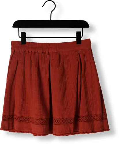 SCOTCH & SODA Meisjes Rokken Lace Detail Crinkle Cotton Mini Skirt - Bruin