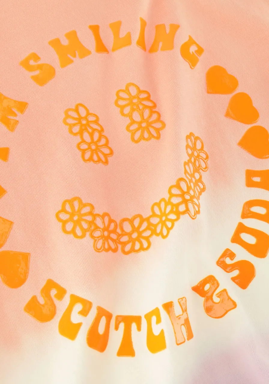 SCOTCH & SODA Meisjes Tops & T-shirts Dropped Shoulder Dip Dye Artwork - Paars