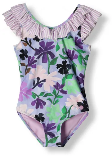 SCOTCH & SODA Meisjes Zwemkleding All-over Printed Contract Ruffle Bathing Suit - Paars