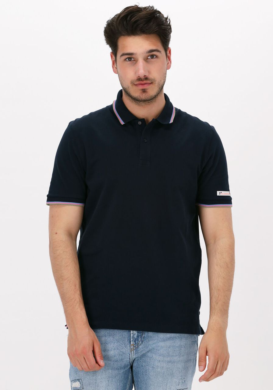 Scotch & Soda Polo Pique Polo With Tipping Donkerblauw Heren