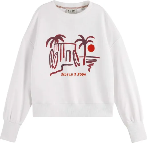Scotch & Soda Slouchy puffed sleeved graphic sweatshirt Dames Trui