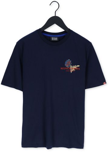 Scotch & Soda T-shirt Graphic Crewneck Jersey T-Shirt Donkerblauw Heren