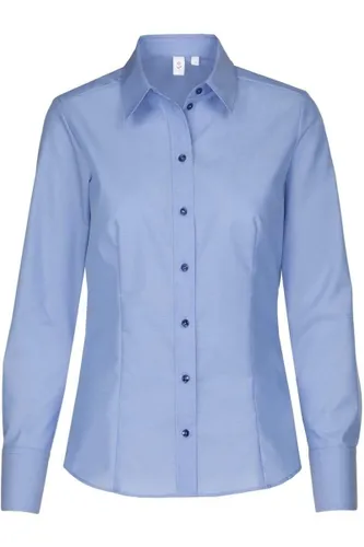 Seidensticker Modern Fit Dames Overhemd middenblauw, Effen