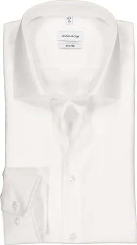 Seidensticker shaped fit overhemd - mouwlengte 7 - wit - Strijkvrij - Boordmaat: 42