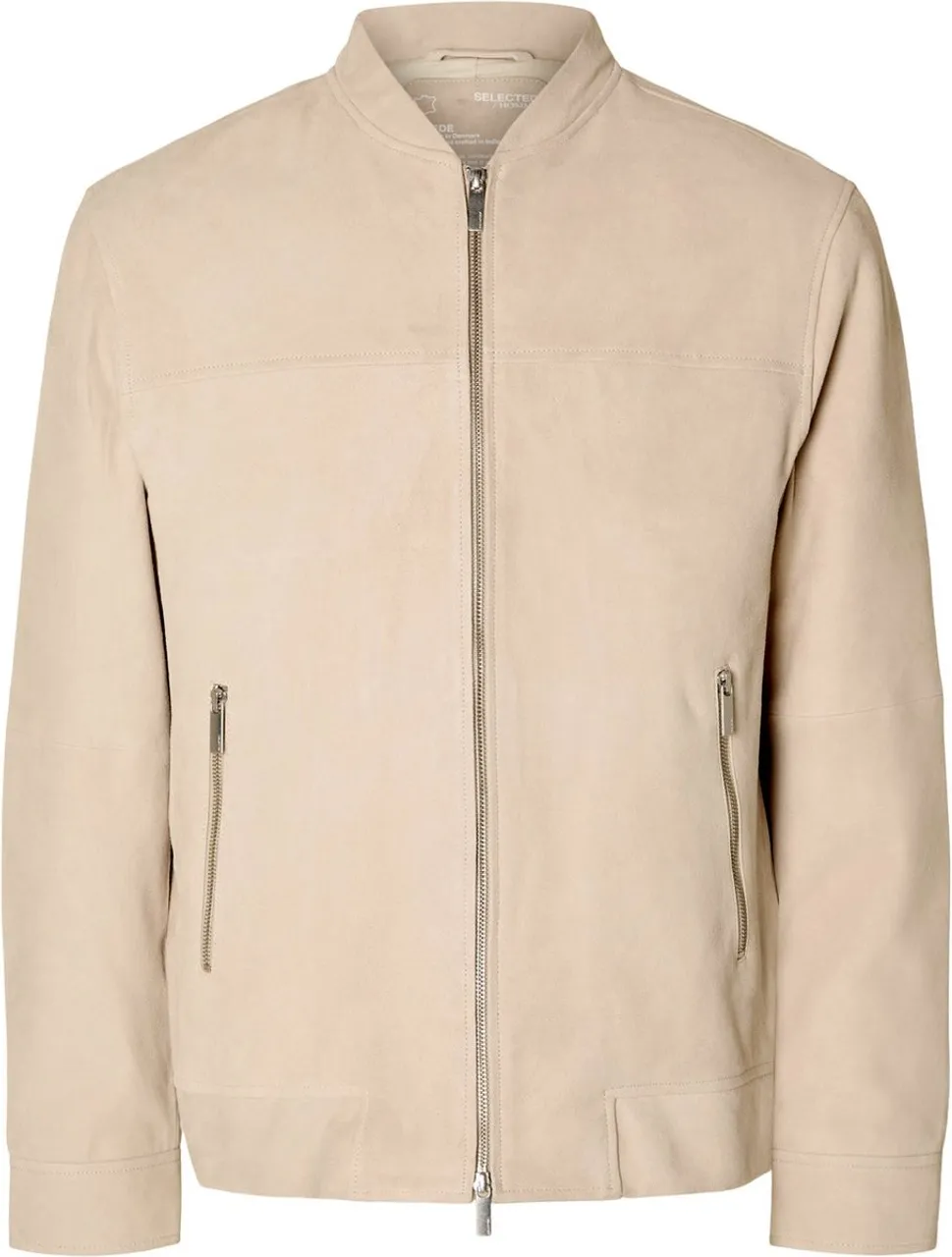Selected - Heren Jas zomer Mike Goat Suede Bomber Jacket Incense - Beige