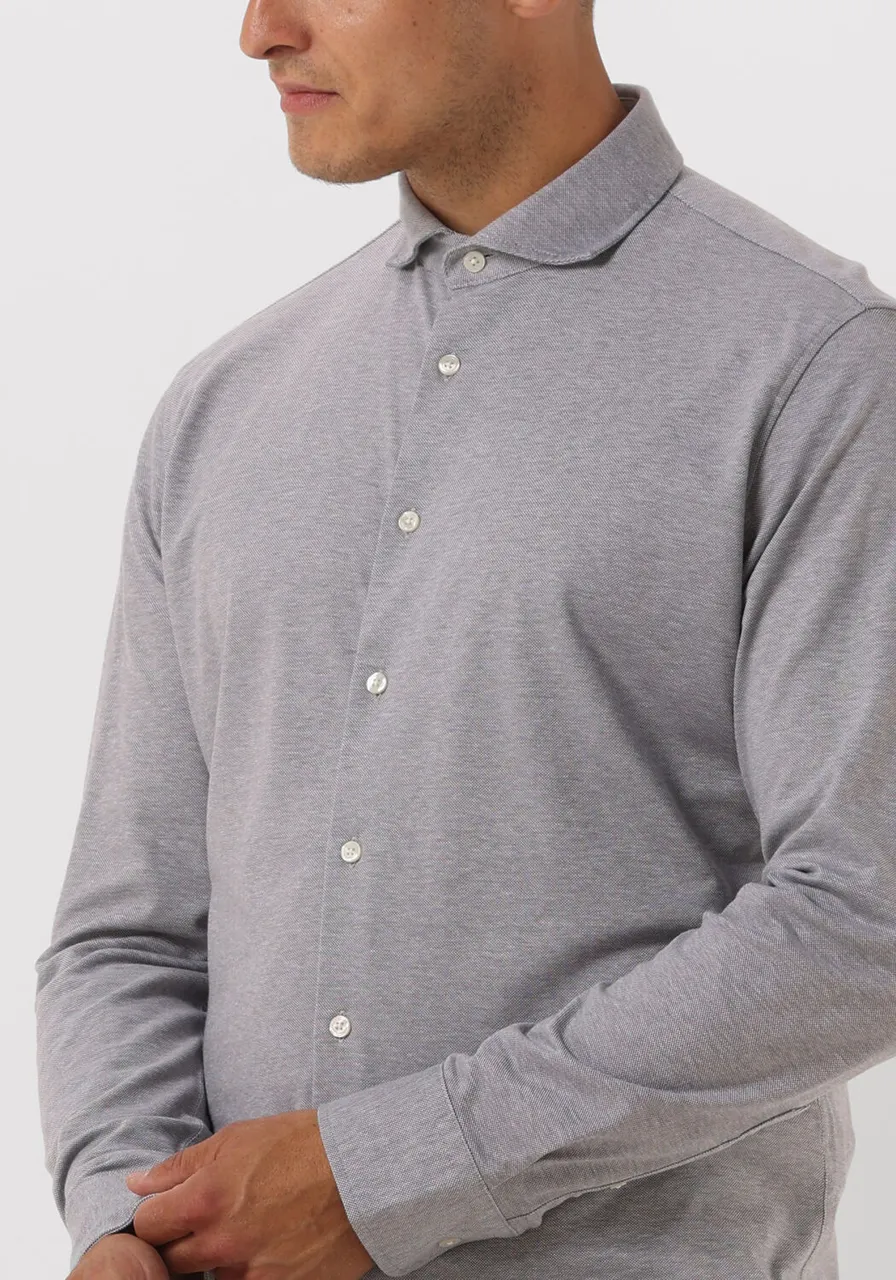SELECTED HOMME Heren Hemden Slhslimbond-pique Knit-shirt Ls B - Beige