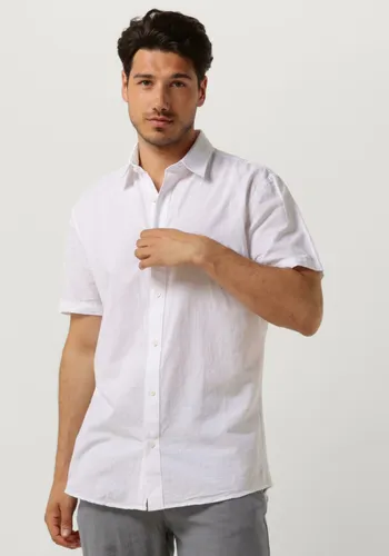 SELECTED HOMME Heren Hemden Slhslimnew-linen Shirt Ss Classic - Wit
