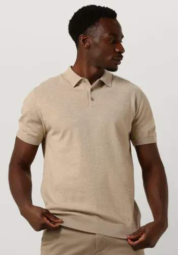 SELECTED HOMME Heren Polo's & T-shirts Slhberg Ss Knit Polo Noos - Beige