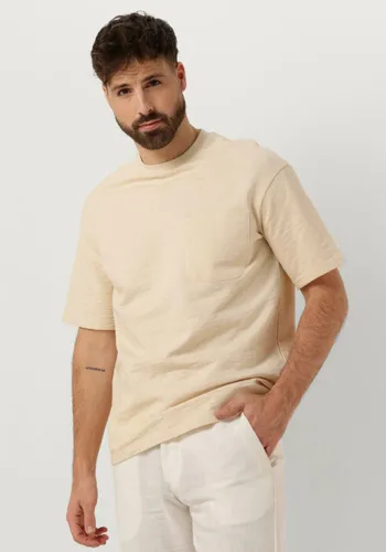 SELECTED HOMME Heren Polo's & T-shirts Slhloossaul Slub Ss O-neck Tee - Beige