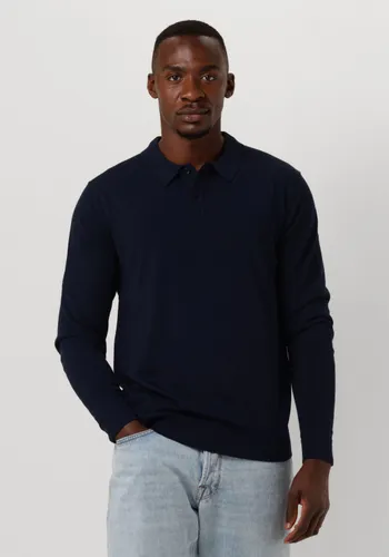 SELECTED HOMME Heren Polo's & T-shirts Slhtown Merino Coolmax Knit Polo Noos - Donkerblauw