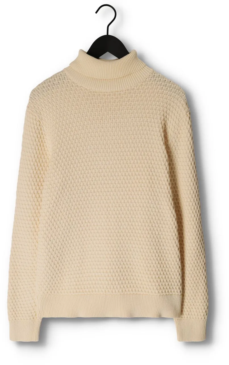 SELECTED HOMME Heren Truien & Vesten Remy Ls Knit All Stu Roll Neck W Camp - Creme