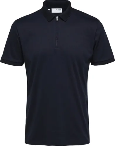 SELECTED HOMME SLHFAVE ZIP SS POLO NOOS Heren Poloshirt