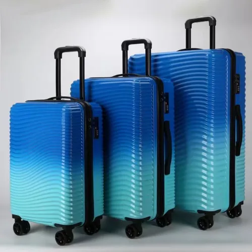 Senella Luxe kofferset - 3-delige kofferset - Reiskoffer met wielen - ABS kofferset - Hardcase kofferset - TSA slot - Luxe design - Lichtblauw/donkerb...