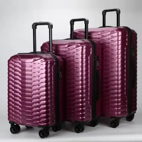 Senella Luxe kofferset - 3-delige kofferset - Reiskoffer met wielen - ABS kofferset - Hardcase kofferset - TSA slot - Luxe design - Lichtpaars