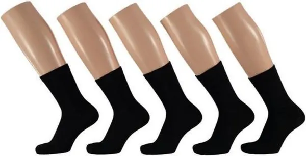 Set van 15x Paar zwarte sokken voor kinderen - Basic sokken zwart - Kindersokken